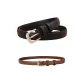 (2 Pack) Square Buckle Brown+Black with Silver Buckle