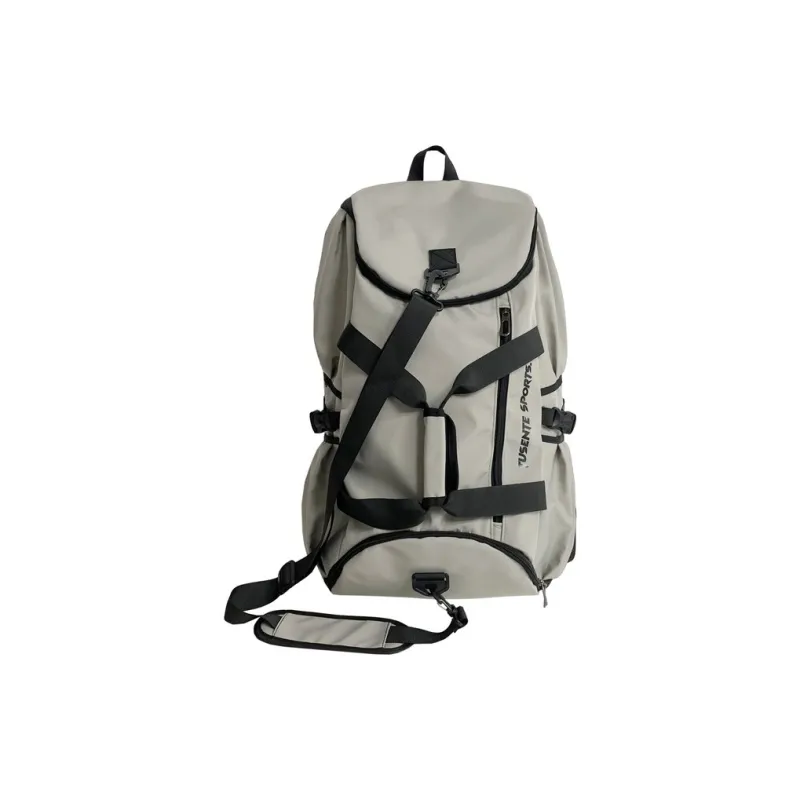 Tong Tong Rabbit Composite Cloth Backpack Black/Gray/Ecru/Blue-2