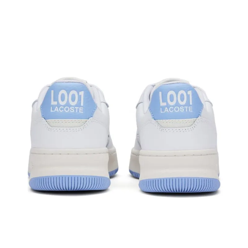 LACOSTE Wear Resistant Low Top Skateboard Shoes Women's Ecru Light Blue-3