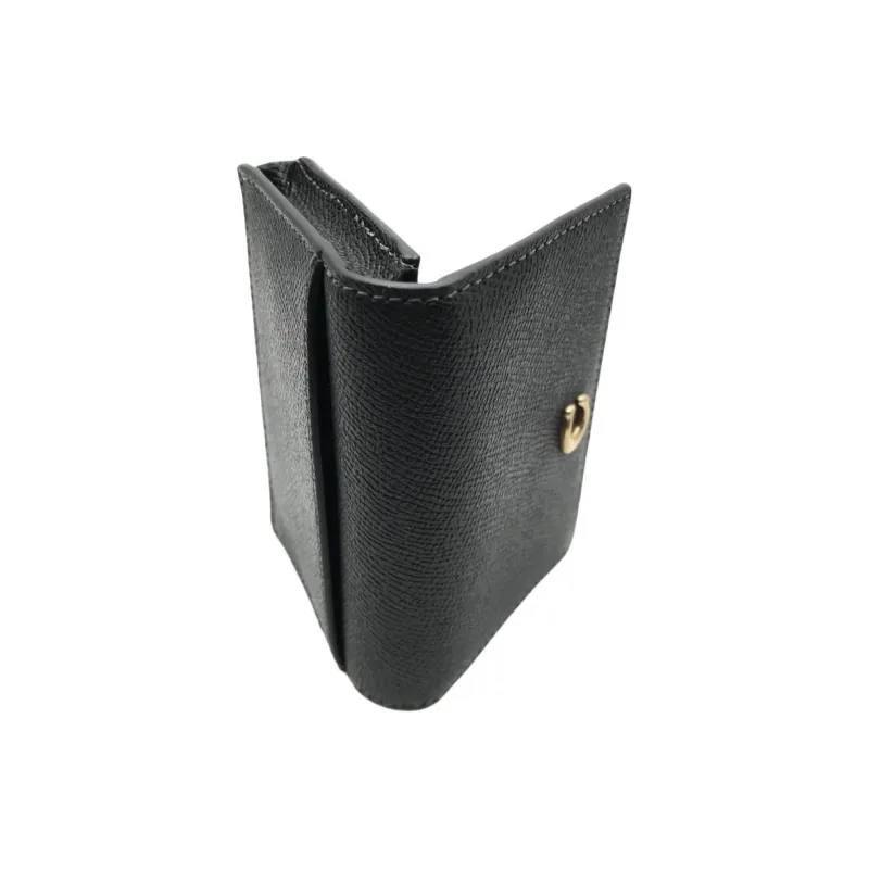 COACH Card Case Leather Coin Purse, Wallet, Card Holder Mini Unisex Black-4