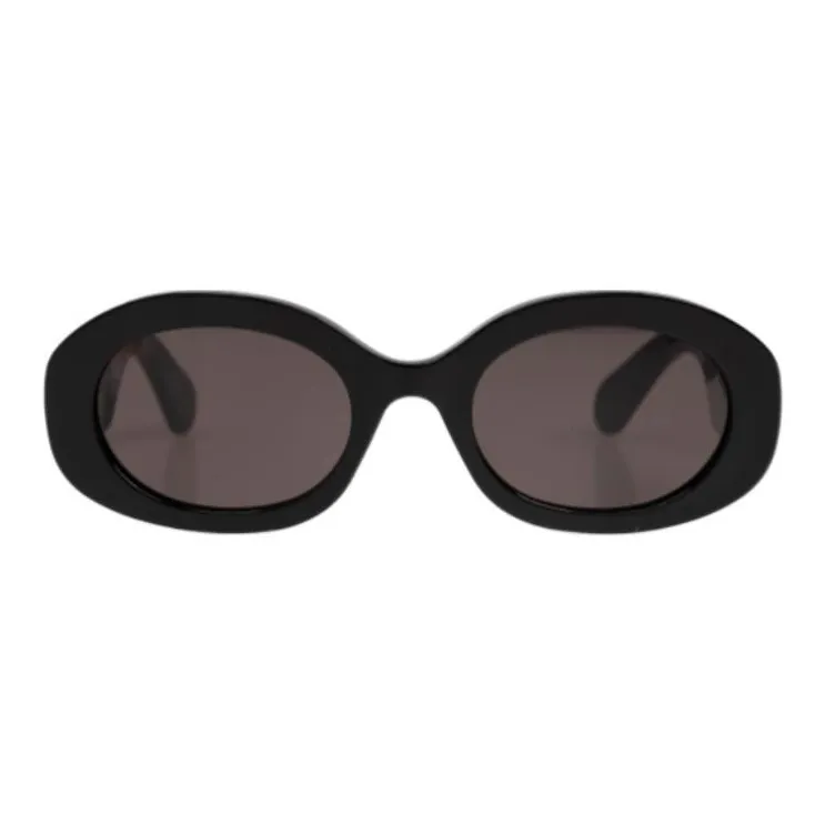 Chloe Recycled Acetate Oval Sunglasses Women's Black-0