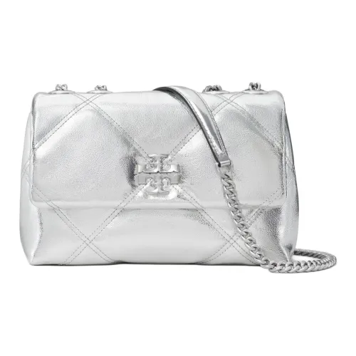 TORY BURCH Kira Leather Crossbody Bag Shoulder Bag Small Size Women's Silver