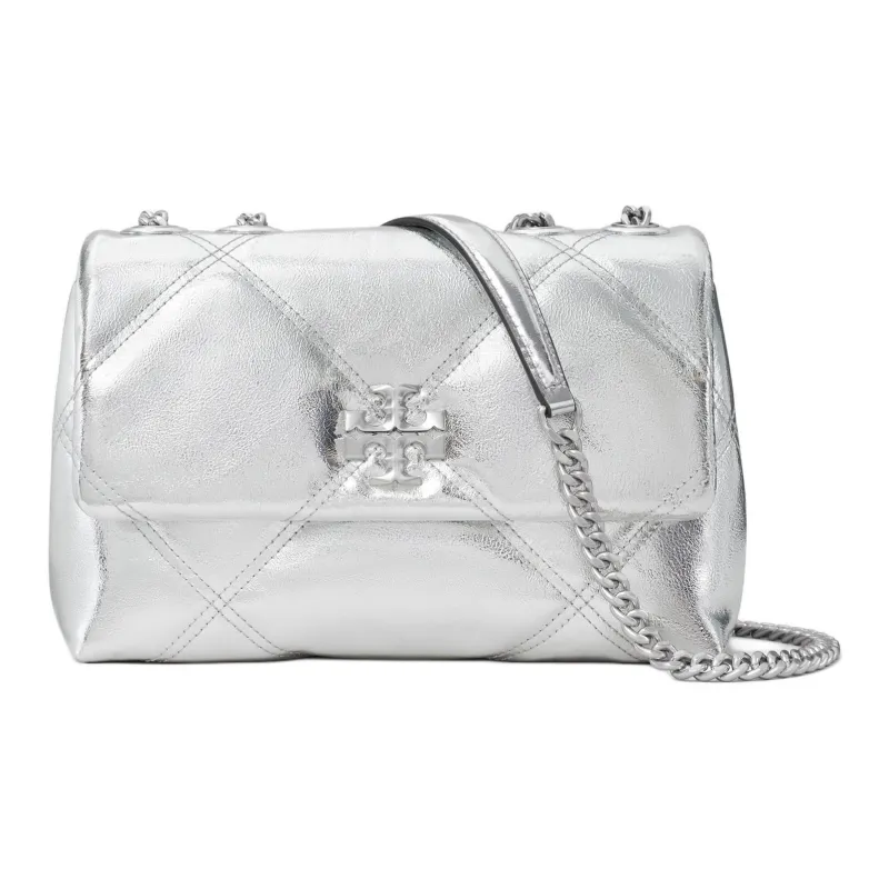 TORY BURCH Kira Leather Crossbody Bag, Shoulder Bag Trumpets Women's Silver-0