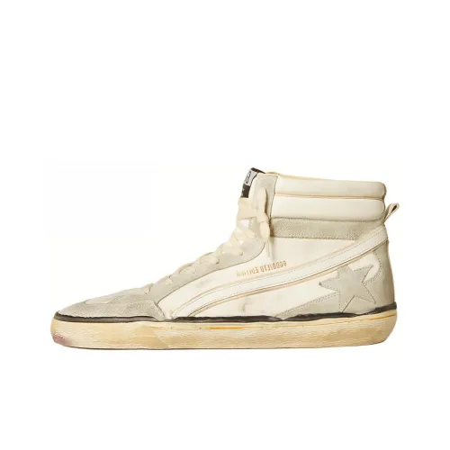 Golden Goose Slide Skateboard Shoes Men High-Top White