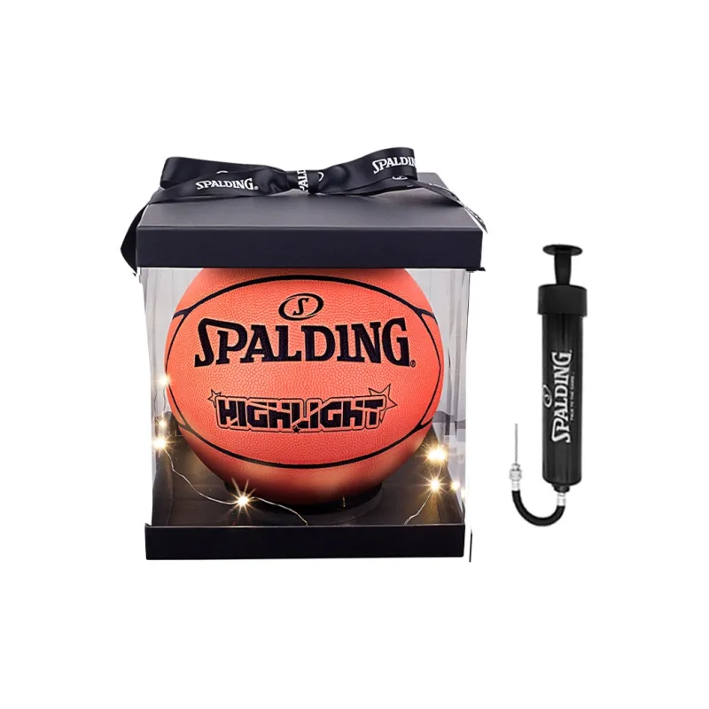 SPALDING HIGHLIGHT Series PU Basketball Neon Orange Size 7 Competition Training-1