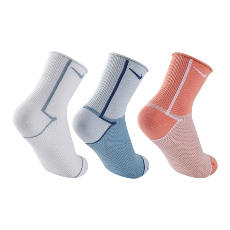 Nike Mid Calf Socks All Unisex White Pink Blue-2