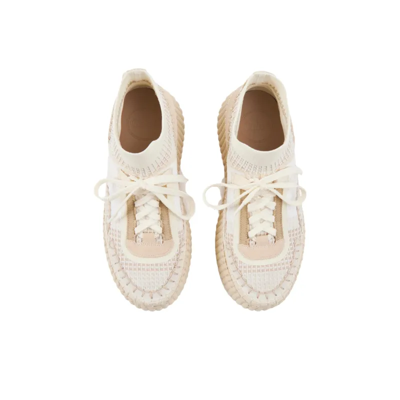 Chloe Nama Mid Top Casual Shoes Women's Beige-4