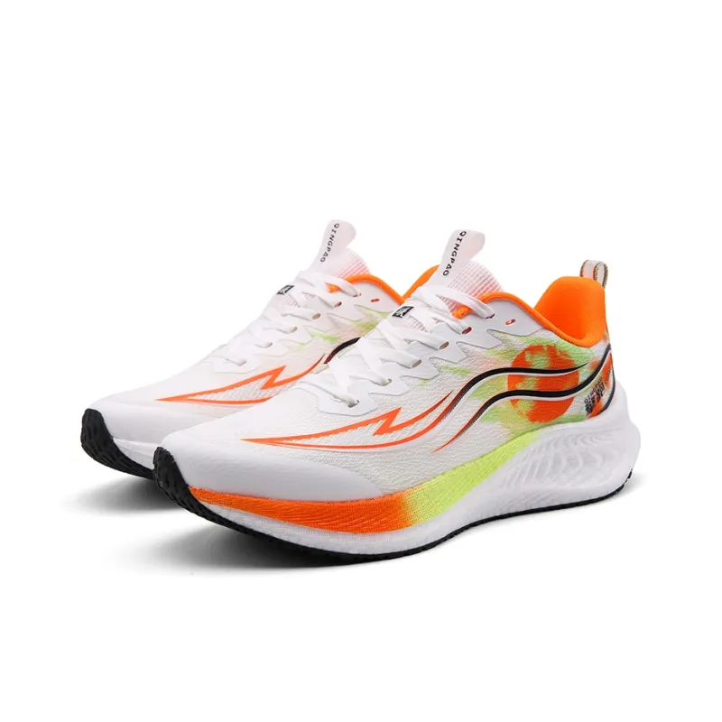 Qing Pao Running Shoes Men Low Top White-2