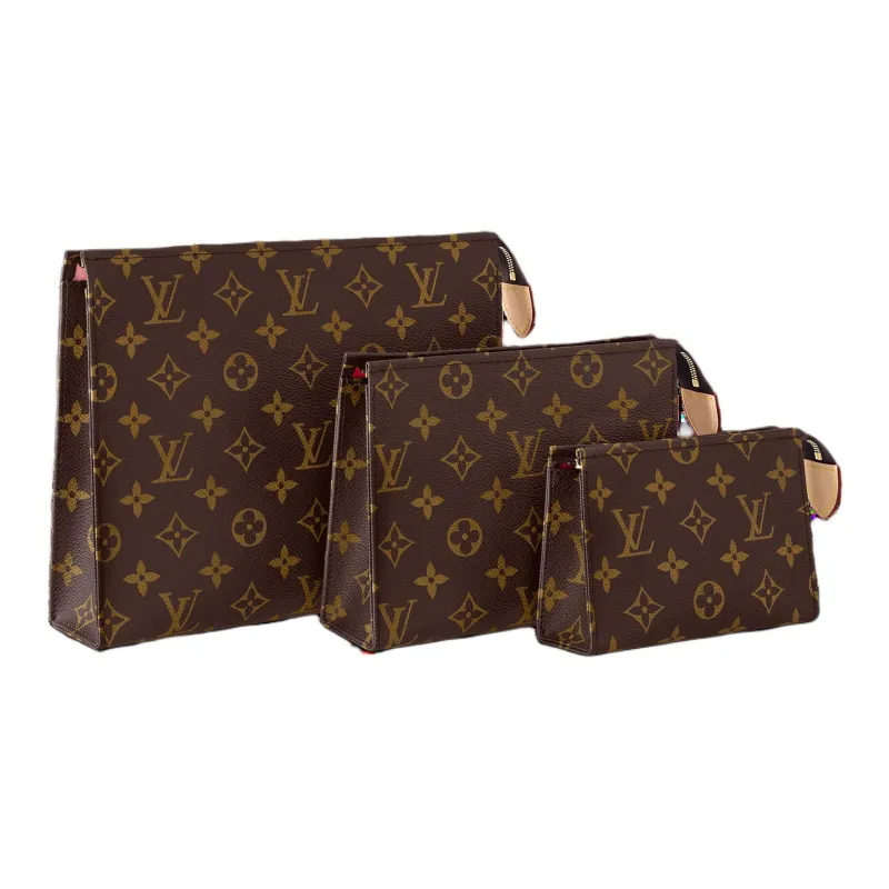 LOUIS VUITTON Trio Coated Canvas Men's 3-in-1 Clutch Men's Brown-1
