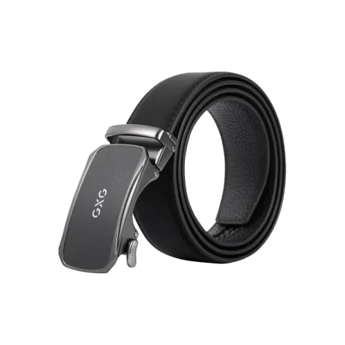 GXG Classic Business knitted-motif With Korean Style Youth Automatic Buckle Cow Leather Leather Belts Men's 3.5CM