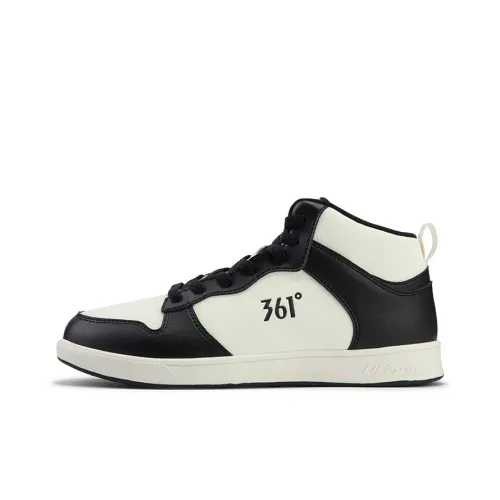 361° Air Force One Skateboard Shoes Men Mid-Top Obsidian Black/Feather White