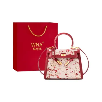 Vigno Synthetic Leather Handbag One Shoulder Crossbody Medium Size Women's Red