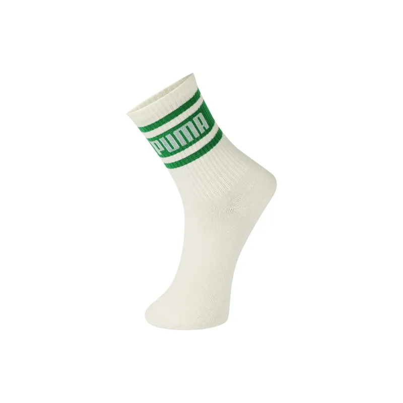 PUMA Knee-High Socks Unisex 3 Pack White Green-2