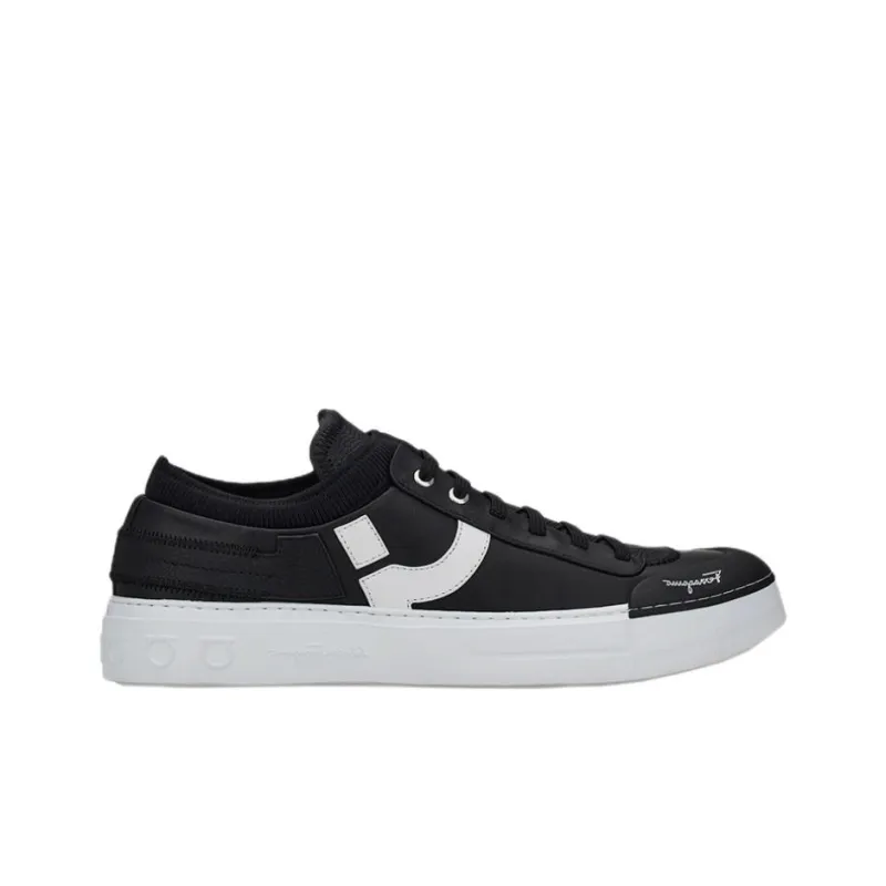 FERRAGAMO Gancini Low Top Stylish Skateboarding Shoes Men's Black-1