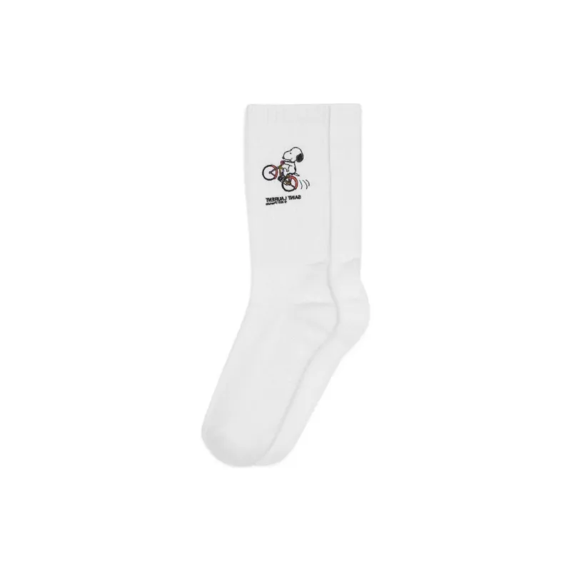SAINT LAURENT Rive Droite Series FW22 Mid-Calf Socks Unisex White-0