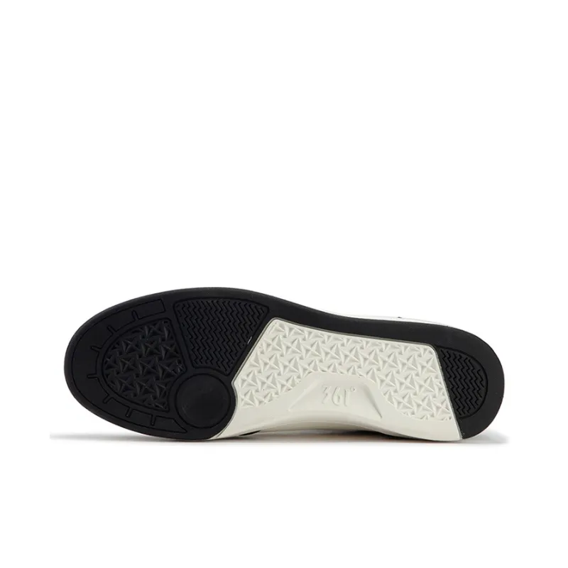361° Air Force One Anti Slip Wear Resistant Mid Top Skateboard Shoes Men's Obsidian Black Feather White-4