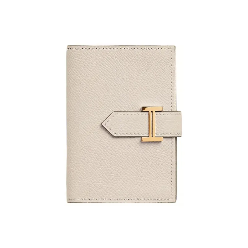 HERMES Bearn Epsom Calfskin Money Clip Card Holder Women's 10 Craie Milkshake White-0