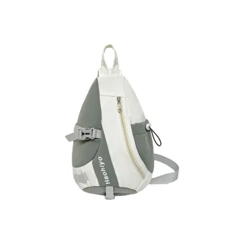 OUZIHUANG Nylon Sling Bag Regular Unisex Gray White/Black