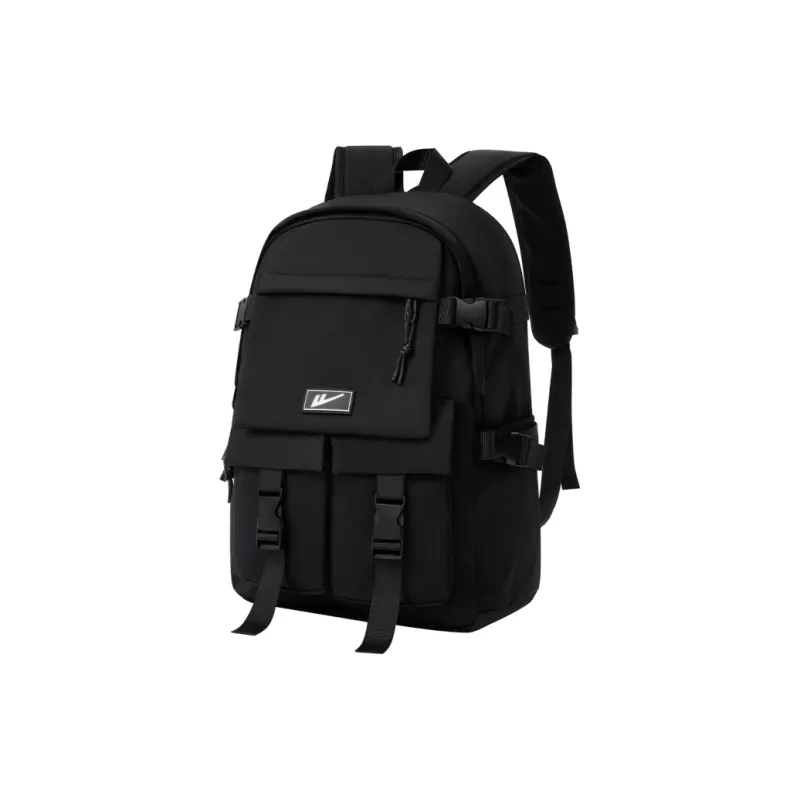 Warrior Nylon Backpack Large Size Unisex Black White-8