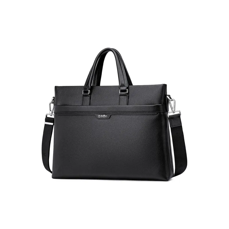 GOLDLION Cow Leather Briefcases Large Size Men's Black-1