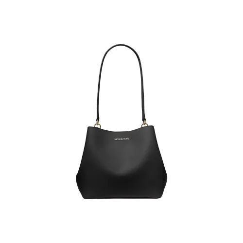 MICHAEL KORS Coated Canvas Handbag Shoulder Bag Medium Size Women's Black