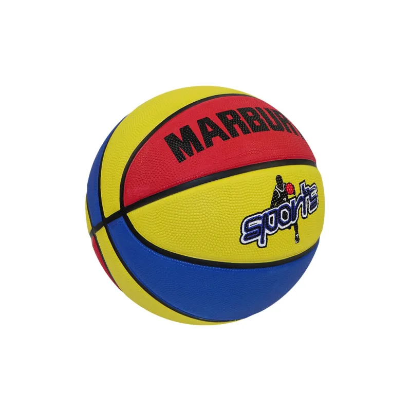 MARBURY Rubber Basketball Red Yellow Blue Patchwork Size 4 5 Size Training Kids'-3