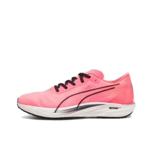 PUMA Liberate Nitro Cushioning And Breathable Low Top Running Shoes Men's Pink