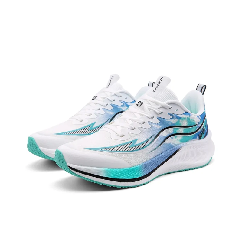 Qing Pao Running Shoes Men Low Top Green-2