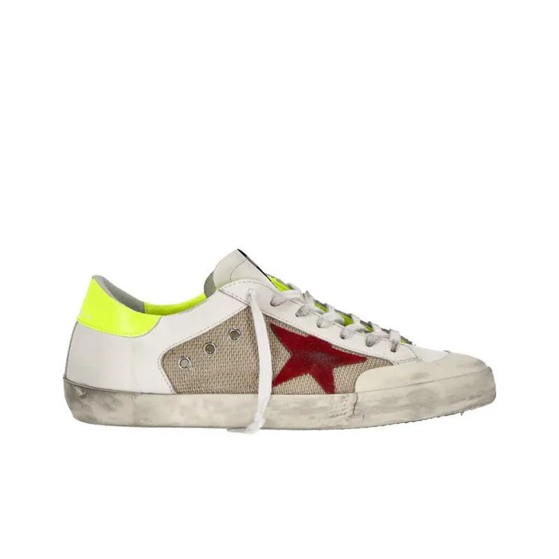 Golden Goose Super Star Stylish Skateboarding Shoes Men's White Red-1