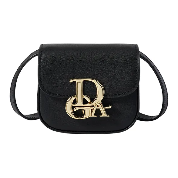 DEGAIA Cow Leather Crossbody Bag Shoulder Bag Small Size Women's Black And White/Raw White/Rose Red-2