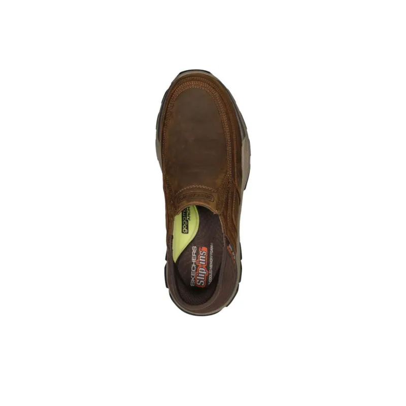 Skechers Slip Ins Slip Resistant Low Top Casual Shoes Men's Brown-3
