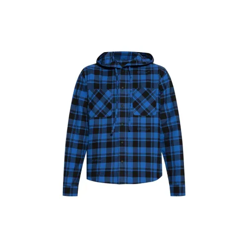 OFF-WHITE Logo-embroidered Hooded Check Shirt