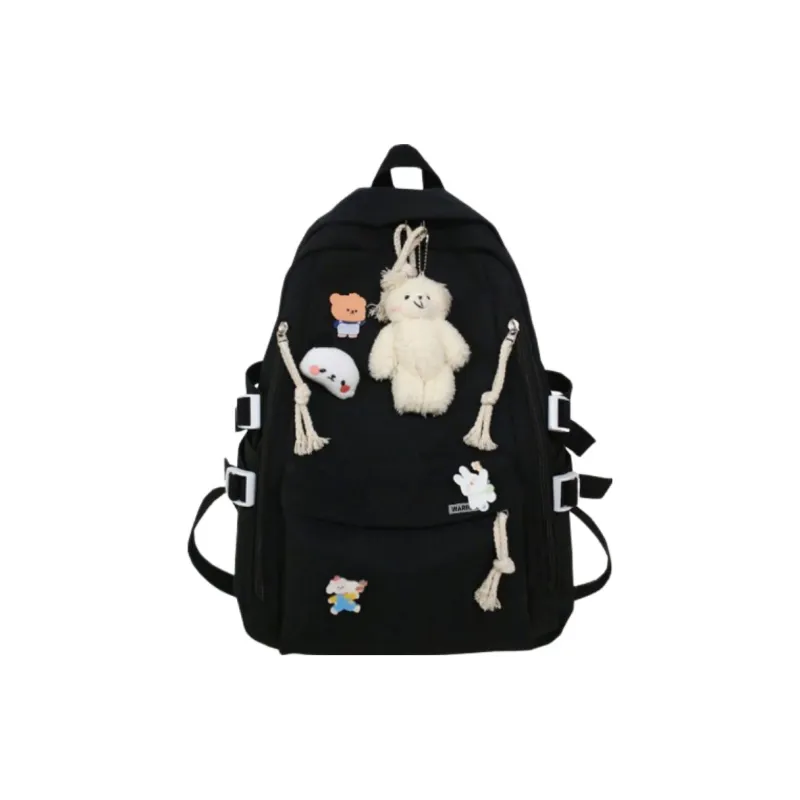 Warrior Nylon Backpack Medium Size Women's White/Black-11