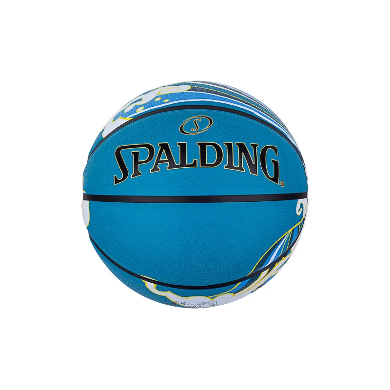 SPALDING Track Series Rubber Basketball Blue Waves Size 7 Training Competition Unisex-2