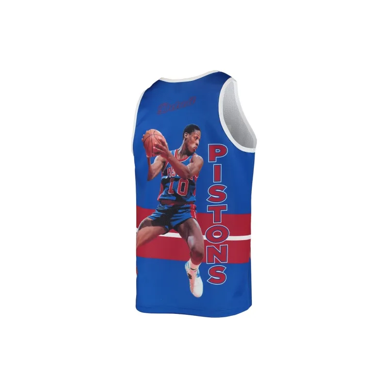 NBA x Mitchell & Ness Detroit Pistons Dennis Rodman Basketball Jerseys Men's Blue-1