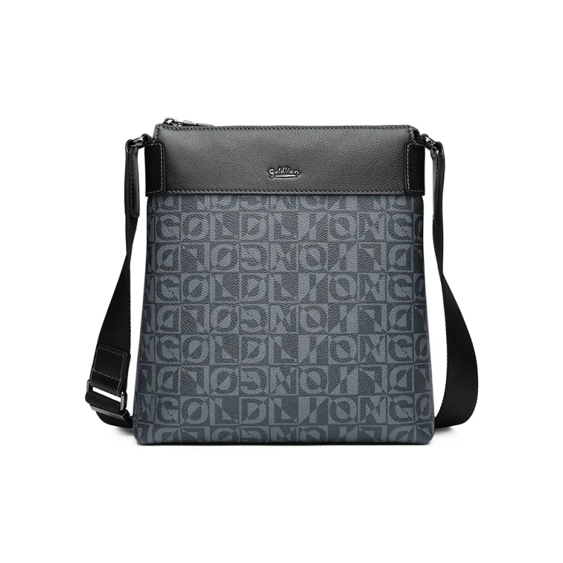 GOLDLION PVC Crossbody Bags Shoulder Bags Medium Size Men's Gray-0