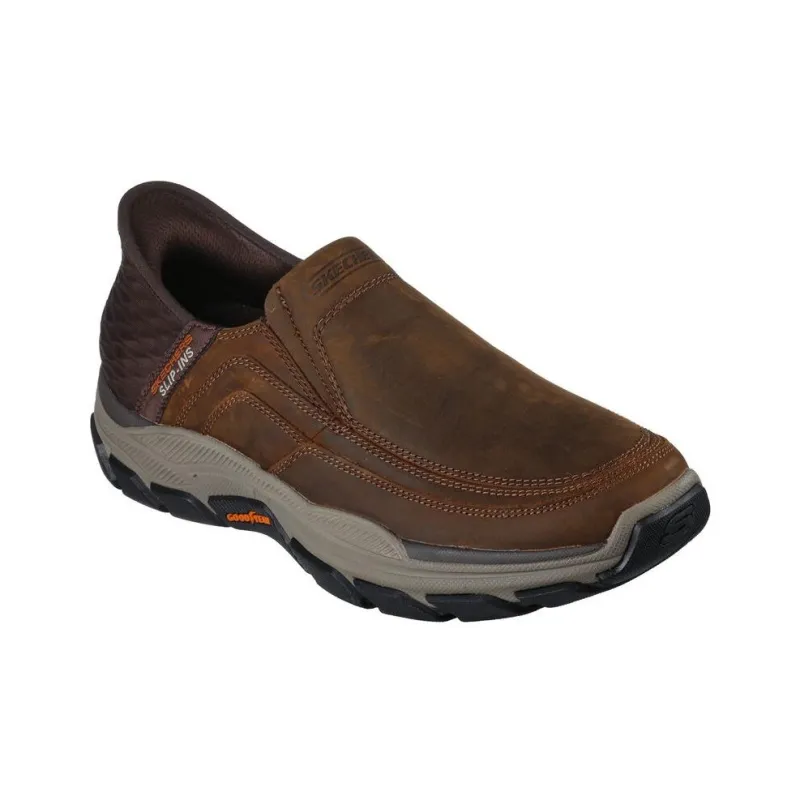 Skechers Slip Ins Slip Resistant Low Top Casual Shoes Men's Brown-2