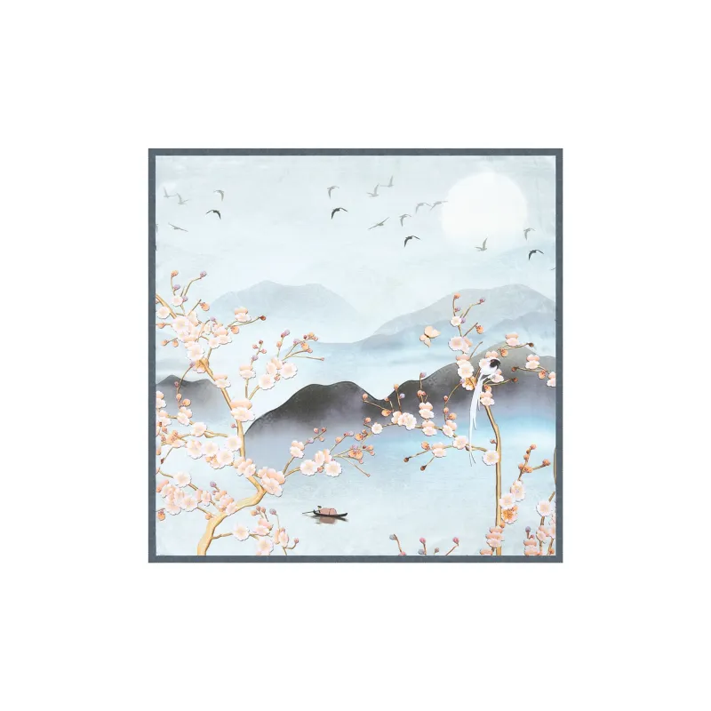 Shanghai Story 100% Mulberry Silk Silk Scarves Women's Patch Bamboo Leaf Flower Gift Box Set-28