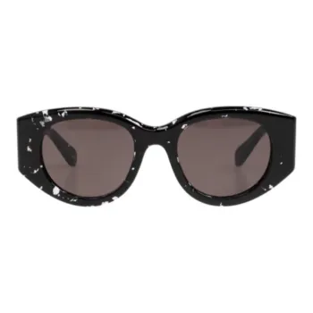 Chloe Recycled Acetate Irregular Shape Sunglasses Women's Black
