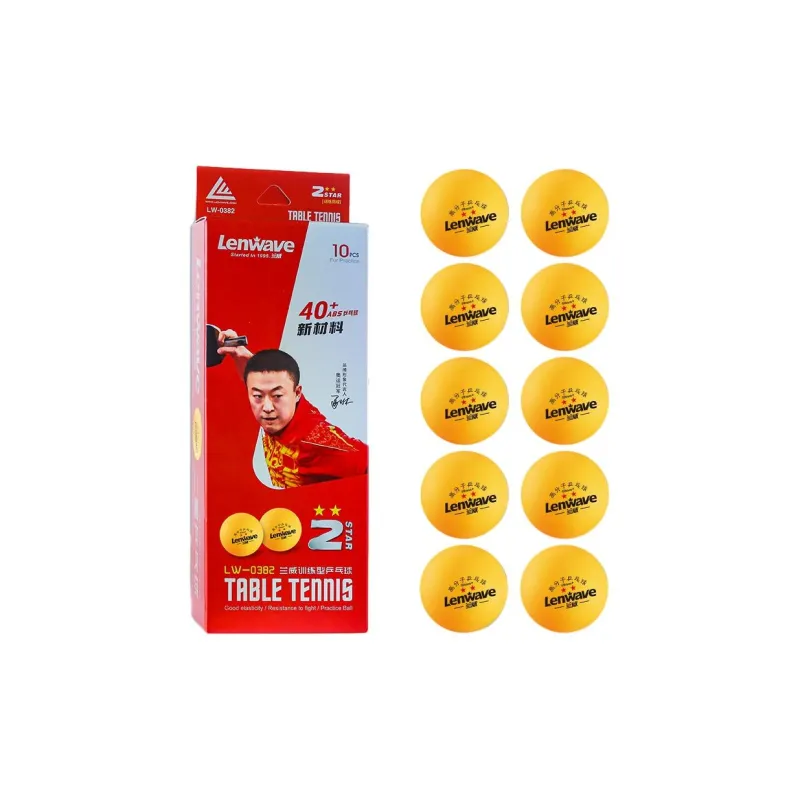 LENWAVE 2 Star Table Tennis High Stretch Stable And Durable Yellow White 10 Pack-2