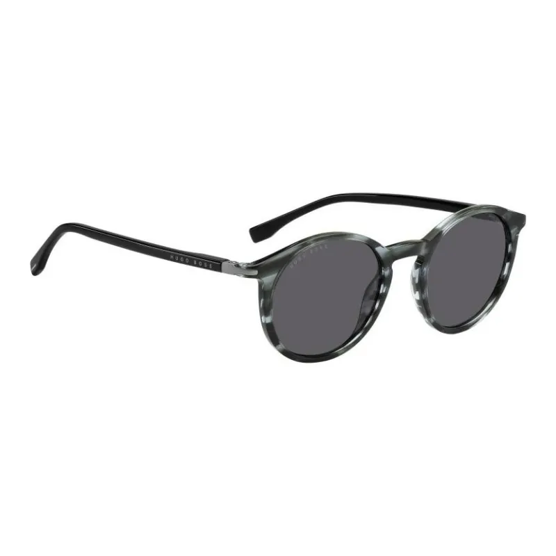 HUGO BOSS Subject To Official Website Round Sunglasses Men's Black-2