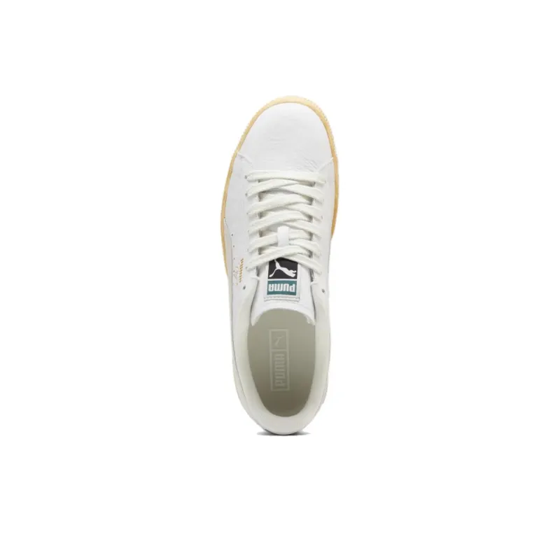 PUMA Clyde Anti Slip Wear Resistant Low Top Skateboard Shoes Unisex White Yellow-3