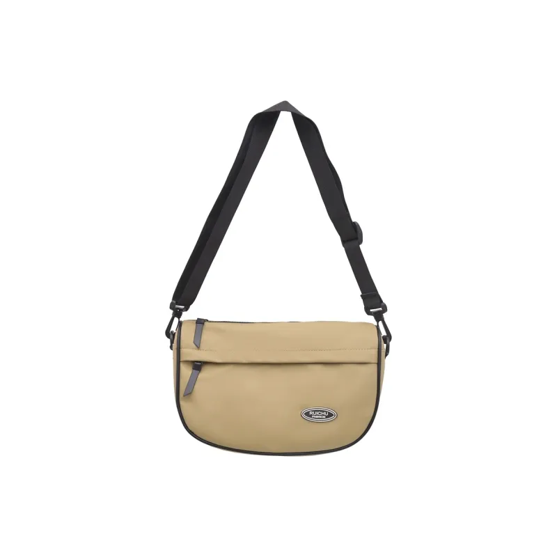 OUZIHUANG Nylon Fabric Crossbody Bag Unisex Black/White/Khaki/Green/Orange-0
