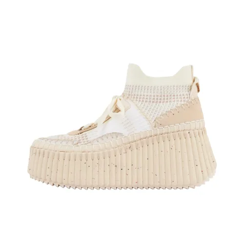 Chloé Nama Casual Shoes Women's Mid-Top Beige