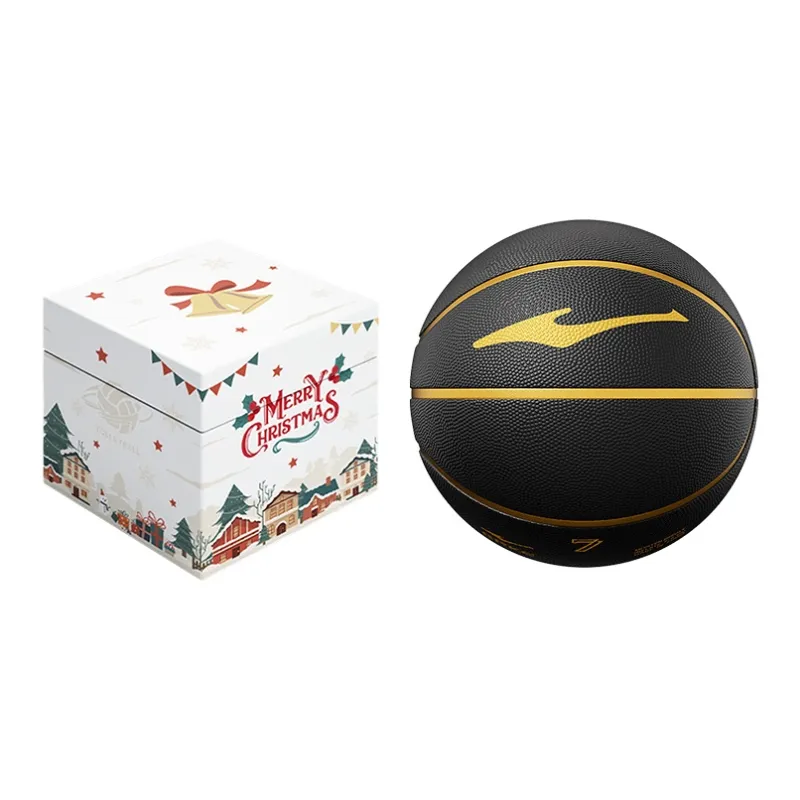 Erke Rubber Basketball Black Gold Size 5 Ball Training Unisex-7