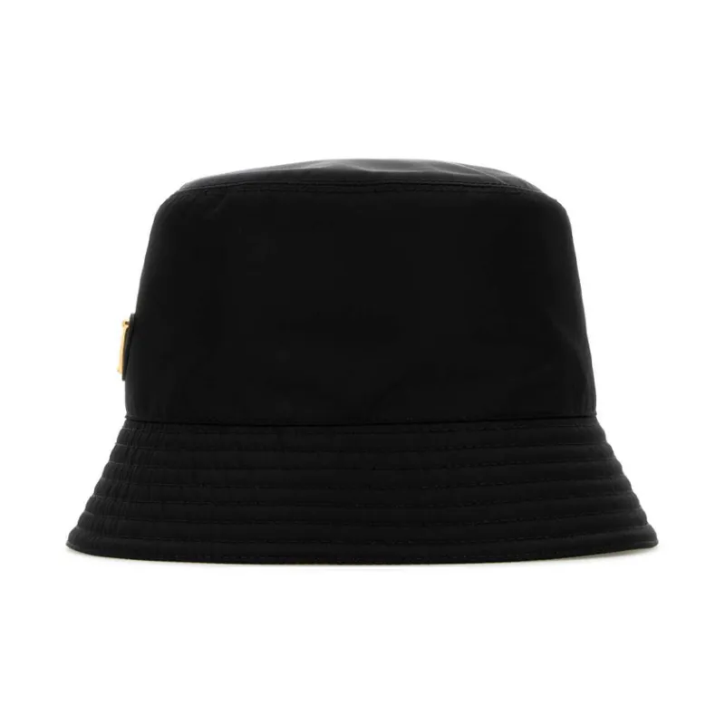 PRADA Recycled Nylon Cotton Bucket Hats Women's Black-2