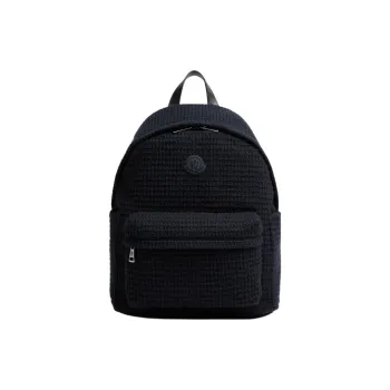 Moncler Wool Woven Backpack Unisex Black