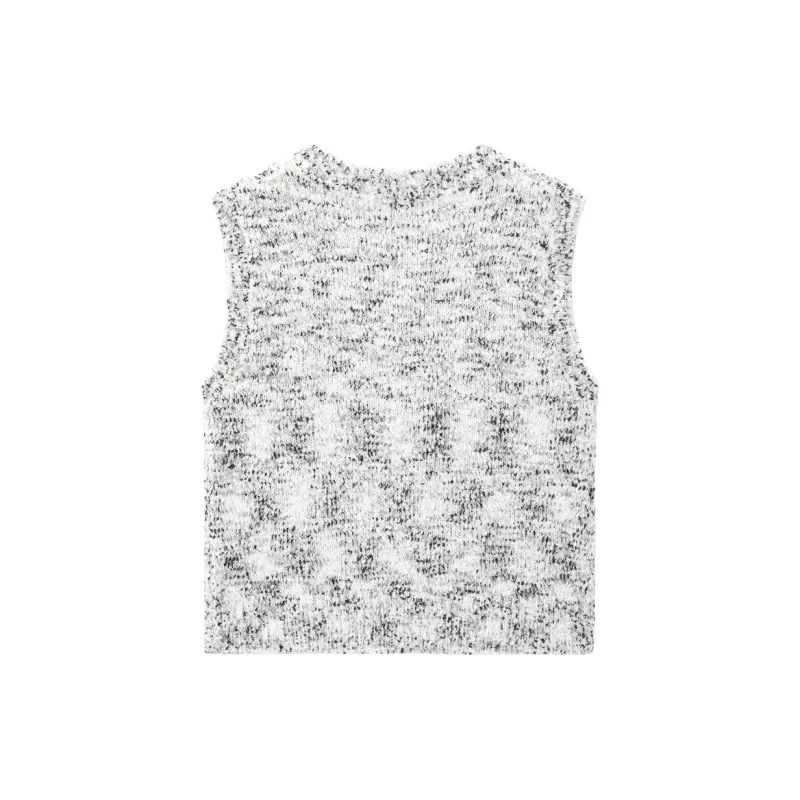 LEDIN Tank Top Women's Black White Polka Dot-1