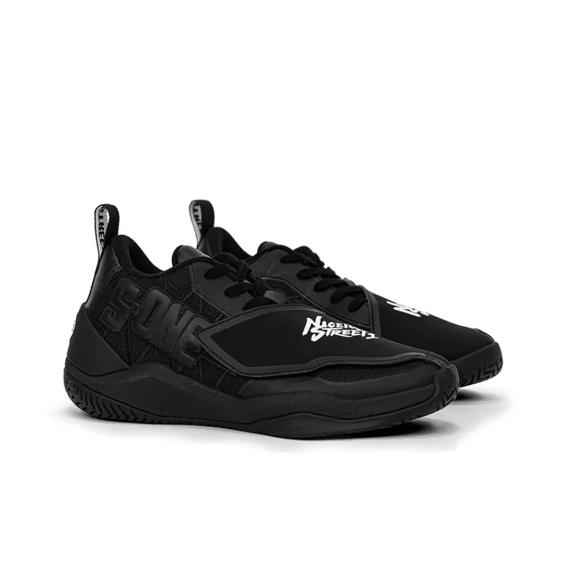 NICEID Cushioned Slip Resistant Grip Mid Top Basketball Shoes Men's Black-1