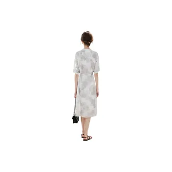 Mapping Short-Sleeved Dresses Women's Gray